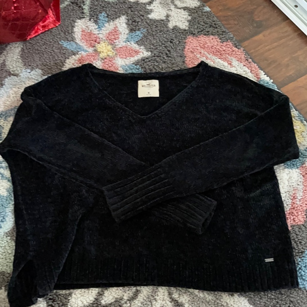 Suede black super soft sweater